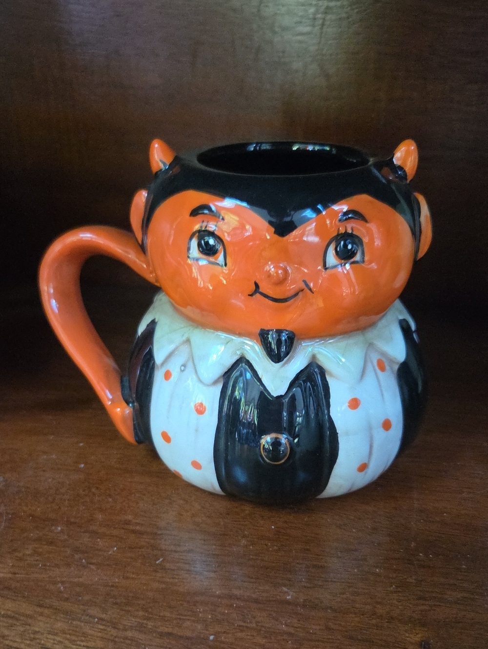 Johanna Parker Cute Halloween Orange & Black Devil Mug